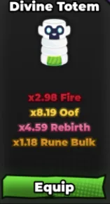 Noob Incremental Equipment item stat panel